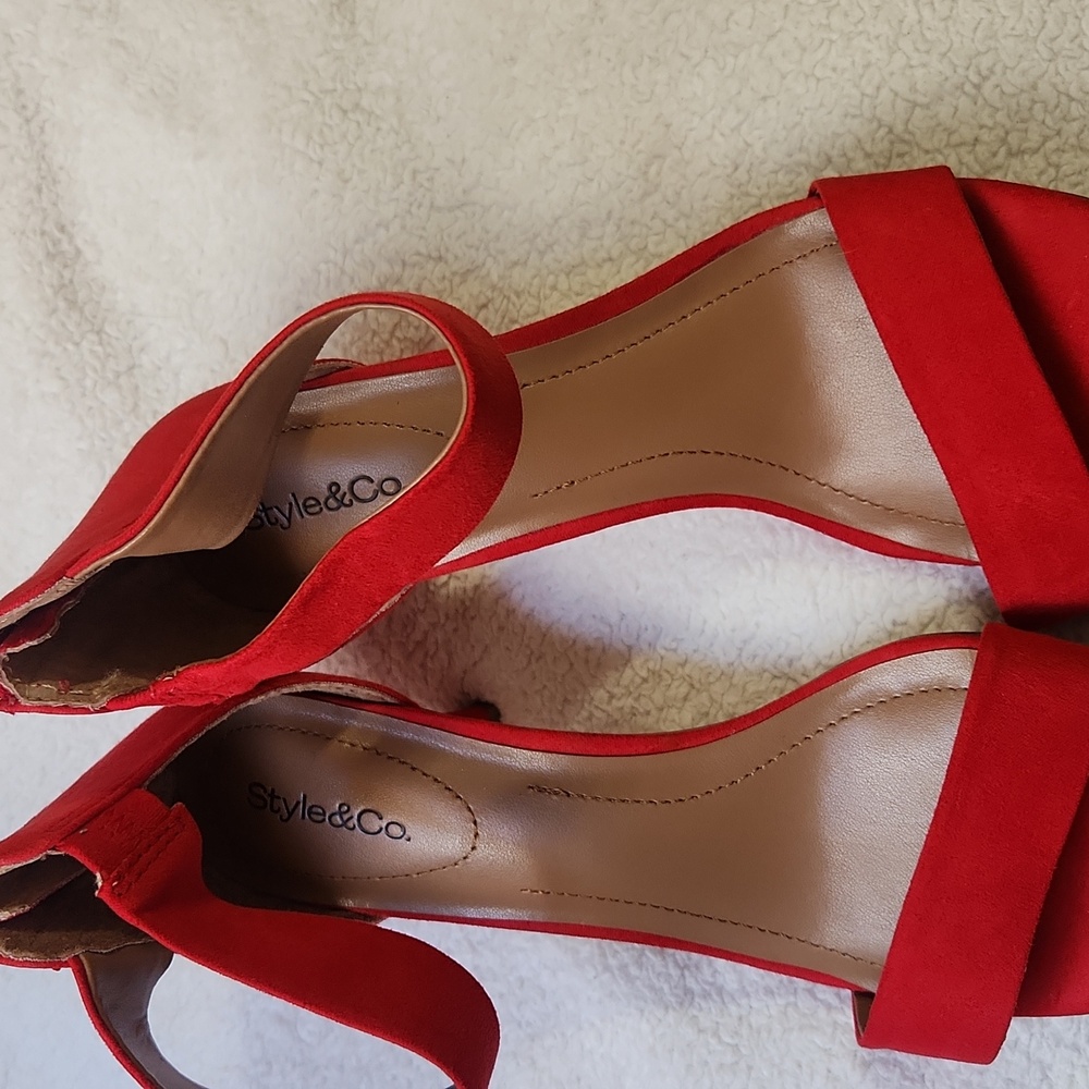Style & Co. Vibrant Red Heeled Sandals